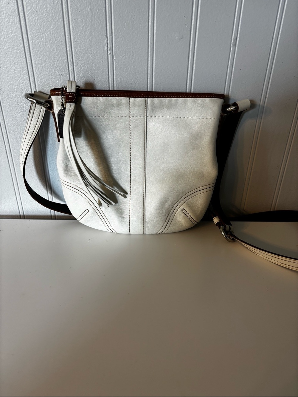 Vintage Coach Legacy Pebbled Leather Tassel Crossbody